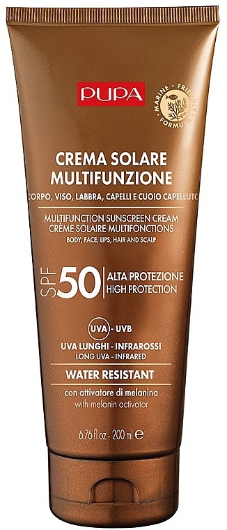 Moisturizing Sunscreen Body Cream SPF 50 - Pupa Multifunction Sunscreen Cream — photo N1