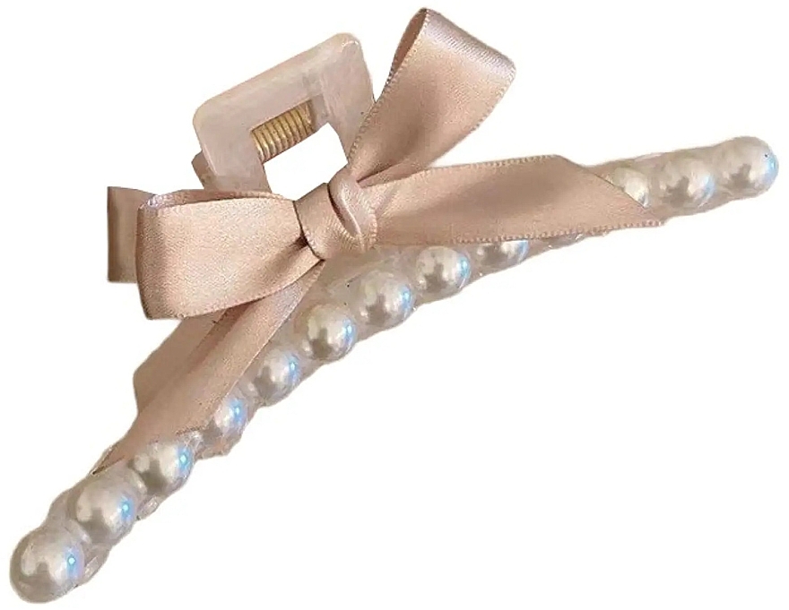 Claw Clip, SP254, with pearl and ribbon, 13 cm - Donegal — photo N1