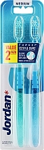 Fragrances, Perfumes, Cosmetics Toothbrush, medium hard, blue with scales + turquoise with scales - Jordan Target Teeth Toothbrush