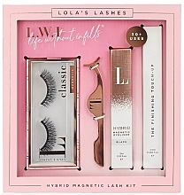 Fragrances, Perfumes, Cosmetics Lola's Lashes Queen Me Hybrid Magnetic Eyelash Kit (eyeliner/3ml + remover/2.5ml + eyelashes/2pcs + applicator) - Set