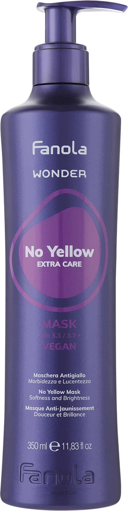 Anti-Yellow Hair Mask - Fanola Wonder No Yellow Extra Care Mask — photo 350 ml