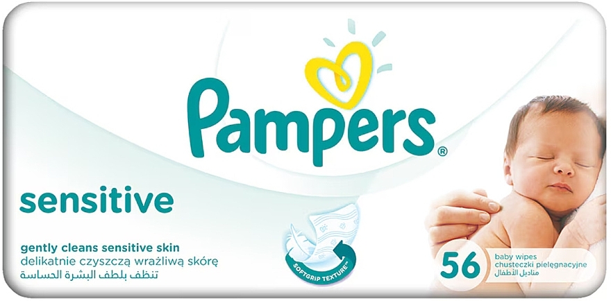 Sensitive Baby Wipes, replaceable unit 56 pcs - Pampers Baby Wipes — photo N2