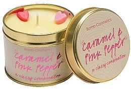 Fragrances, Perfumes, Cosmetics Tin Scented Candle - Bomb Cosmetics Caramel & Pink Pepper Tin Candle