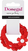 Hair Tie Set FA-5602, 2 pcs., red with a flower - Donegal — photo N1