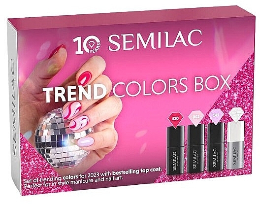 Set - Semilac Color Trend Box (gel/polish/3x7ml + top/7ml) — photo N1