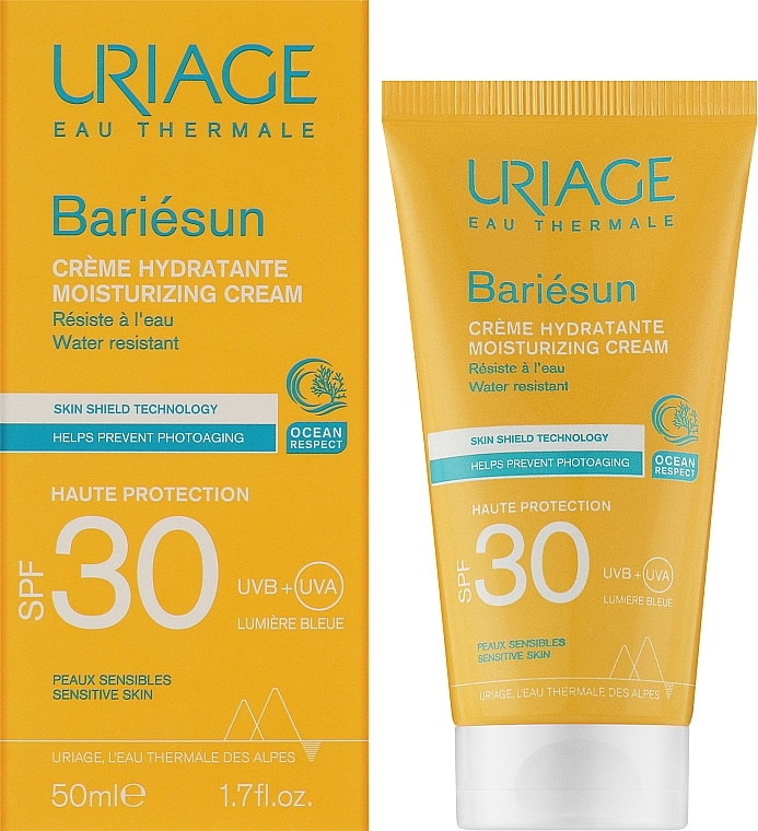 Facial Sunscreen - Uriage Bariesun Moisturising Cream High Protection SPF30+ — photo N2