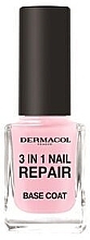 Fragrances, Perfumes, Cosmetics Nail Strengthener - Dermacol 3in1 Nail Repair Base Coat Nail Care