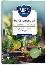 Fragrances, Perfumes, Cosmetics Tea Light Set 'Herbal Lemonade' - Bispol Aura Herbs Lemonade Scented Candles