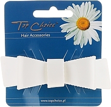 Hairpin "White Collection", bow, white - Top Choice — photo N1