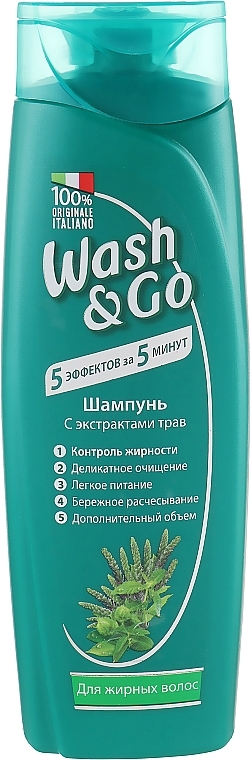 Herbal Extracts Shampoo for Greasy Hair - Wash&Go  — photo N1