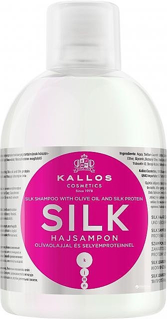 Olive Oil & Silk Protein Shampoo - Kallos Cosmetics Silk Shampoo With Olive Oil  — photo N1