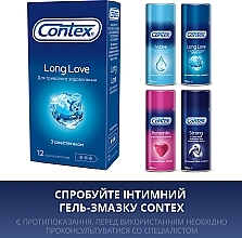 Latex Condoms with Anesthetic Silicone Lubricant, 12 pcs - Contex Long Love — photo N6