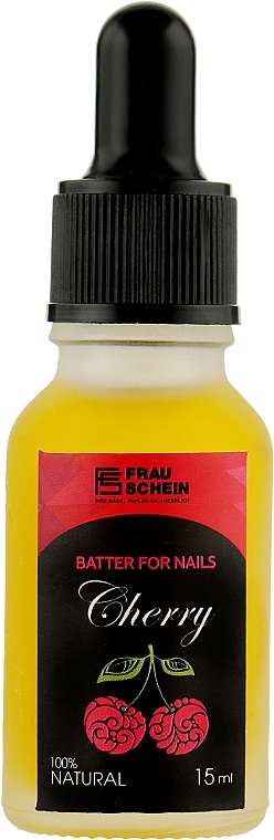 Liquid Nail and Cuticle Butter 'Cherry' with a Pipette - Frau Schein Batter For Nails Cherry — photo N10