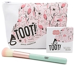 Set - Toot! Blushing Flamingo Blush Bag Set (blush/3 g + brush/1 pcs + bag/1 pcs) — photo N1