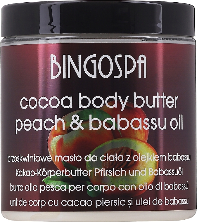 Body Cocoa Butter, Peach with Babassu Oil - BingoSpa — photo N2