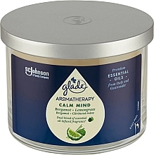 Fragrances, Perfumes, Cosmetics Scented Candle "Bergamot + Lemongrass" - Glade Aromatherapy Calm Mind