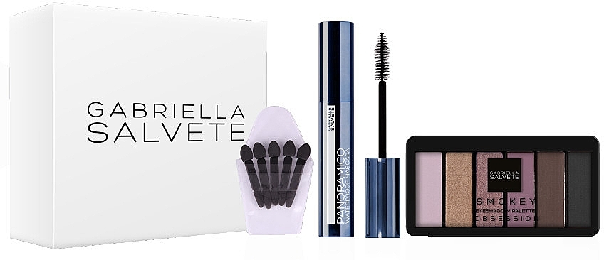 Set - Gabriella Salvete Gift Box Smokey (mascara/13ml + eyeshadow/palette/10g + eyeshadow/applicator/5pc) — photo N1