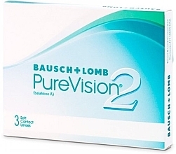 Contact Lenses, curvature 8.5mm, 3 pcs - Bausch & Lomb PureVision 2 — photo N1