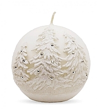 Fragrances, Perfumes, Cosmetics Decorative Candle "Ball. Christmas Trees", white 8 cm - Artman Christmas Tree Candle Ball