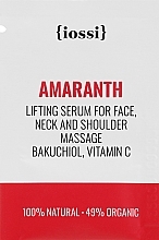 GIFT! Lifting Face, Neck & Decollete Massage Serum - Iossi Amaranth Lifting Serum For Face, Neck And Shoulder Massage Bakuchiol, Vitamin C (sample) — photo N1