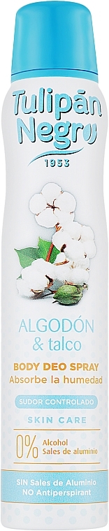 Cotton & Talc Deodorant Spray - Tulipan Negro Body Deo Spray — photo N1