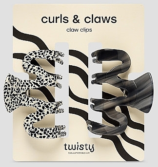 Hair Clip Set, 2 pcs. - Twisty Curls & Claws Set B — photo N1