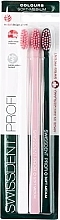 Soft Toothbrushes with Pink Bristles, white, pink, green - Swissdent Profi Colours Soft-Medium Trio — photo N2