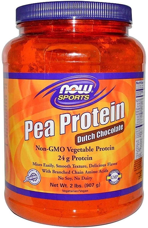 Pea Protein, dutch chocolate - Now Foods Sports Pea Protein Dutch Chocolate — photo N1