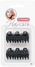 Fragrances, Perfumes, Cosmetics Plastic Claw Clips, small, 6 pcs., 2 cm, black - Titania