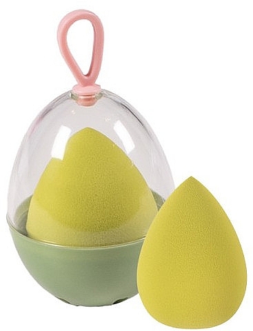 Makeup Sponge in Case, 38402, green - Top Choice Blender Sponge with Case — photo N1