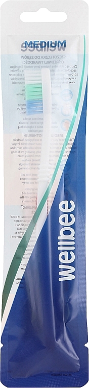 Medium Toothbrush, red - Wellbee — photo N1