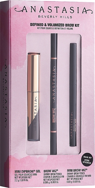 Set - Anastasia Beverly Hills Defined & Volumized Brow Kit Ebony (b/gel/2.5ml + b/pen/0.85g + b/pen/0.03g) — photo N5