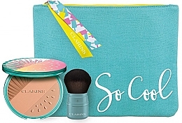 Fragrances, Perfumes, Cosmetics Set - Clarins So Cool Gift Set (powder/18g + brush/1pc + pouch/1pc)