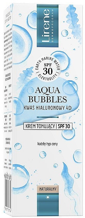 Toning Face Sunscreen - Lirene Aqua Bubbles Toning Cream SPF 30 — photo N2