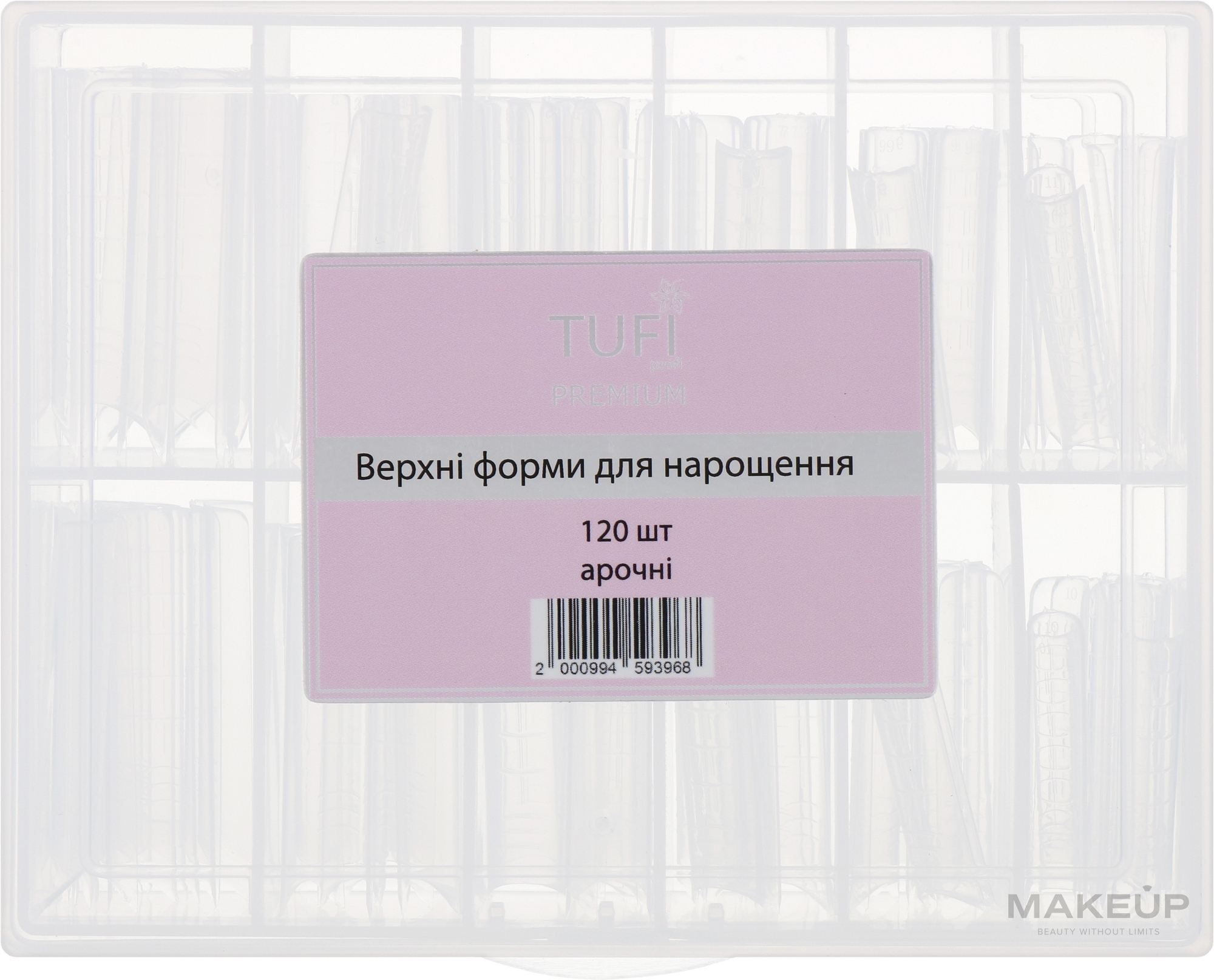 Upper Nail Forms, arched, 120 pcs. - Tufi Profi Premium — photo 120 ЊВ.