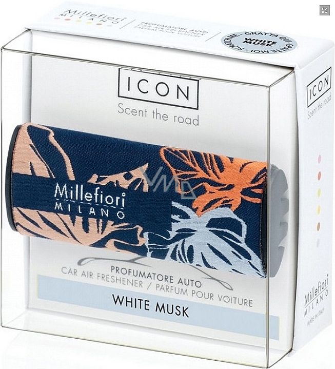 White Musk Car Air Freshener - Millefiori Milano Icon Car Air Freshener Textile Floral White Musk — photo N1