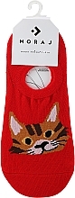 Women's Socks 'Ballerina Cats', 1 pair, red - Moraj — photo N1