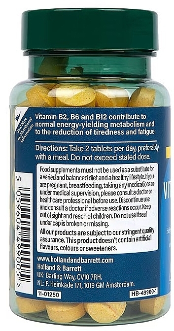 Vitamin B Complex Dietary Supplement - Holland & Barrett High Strength Complete Vit B Complex — photo N3