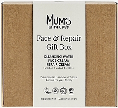 Fragrances, Perfumes, Cosmetics Set - Mums With Love Face & Repair Gift Box (cleans/water/250ml + cr/face/50ml + cr/body/100ml)