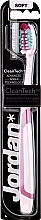 Fragrances, Perfumes, Cosmetics Soft Toothbrush "Expert Clean", pink-burgundy - Jordan Tandenborstel Expert Clean Soft