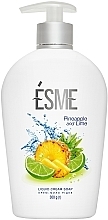 Fragrances, Perfumes, Cosmetics Liquid Hand Cream Soap "Lime & Pineapple" - Esme Pineapple and Lime Liquid Cream Soap