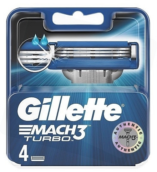 Shaving Razor Refills, 4 pcs. - Gillette Mach3 Turbo — photo N1