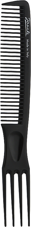 Fork Comb, black - Janeke Professional Wide-Teeth Comb With Picks — photo N1