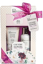 Beauty Set - IDC Institute Country Flowers Set (sh/gel/100 ml + b/lot/80 ml + b/salt/150 g) — photo N1