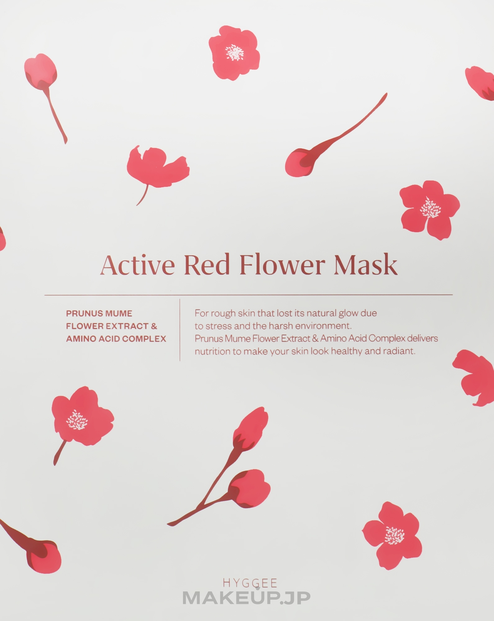 Face Sheet Mask - HYGGEE Active Red Flower Mask — photo 30 g