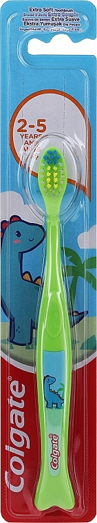 Soft Kids Toothbrush, 2+ years, green with dragon - Colgate Kids 2Y+ Toothbrush Extra Soft — photo N1