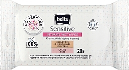 Fragrances, Perfumes, Cosmetics Intimate Hygiene Wet Wipes, 20 pcs - Bella Sensitive Intimate Wet Wipes