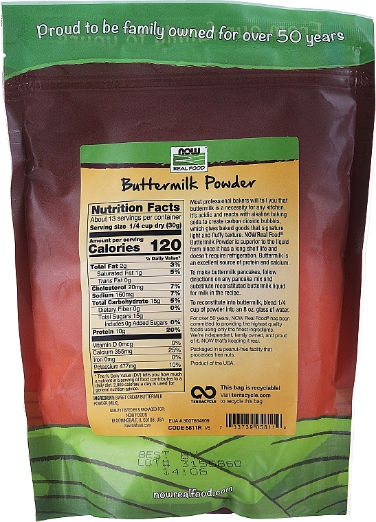Buttermilk Powder - Now Foods Real Food Buttermilk Powder — photo N2