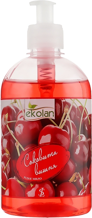 Liquid Soap "Juicy Cherry", with dispenser - Ekolan — photo N1