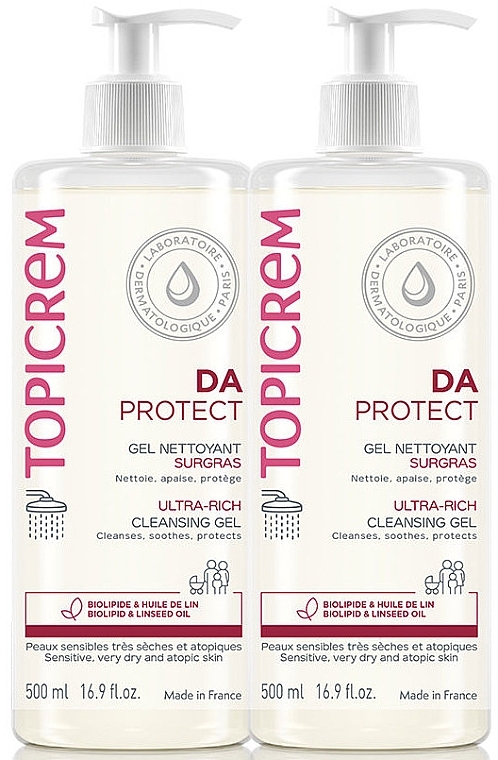 Set - Topicrem DA Protect Ultra-Rich Cleansing Gel (cl/gel/2x500ml) — photo N1